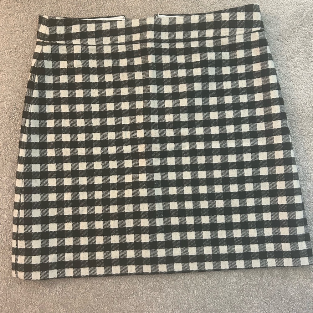 Jcrew Factory Black and White Plaid A Line Skirt, Size 8